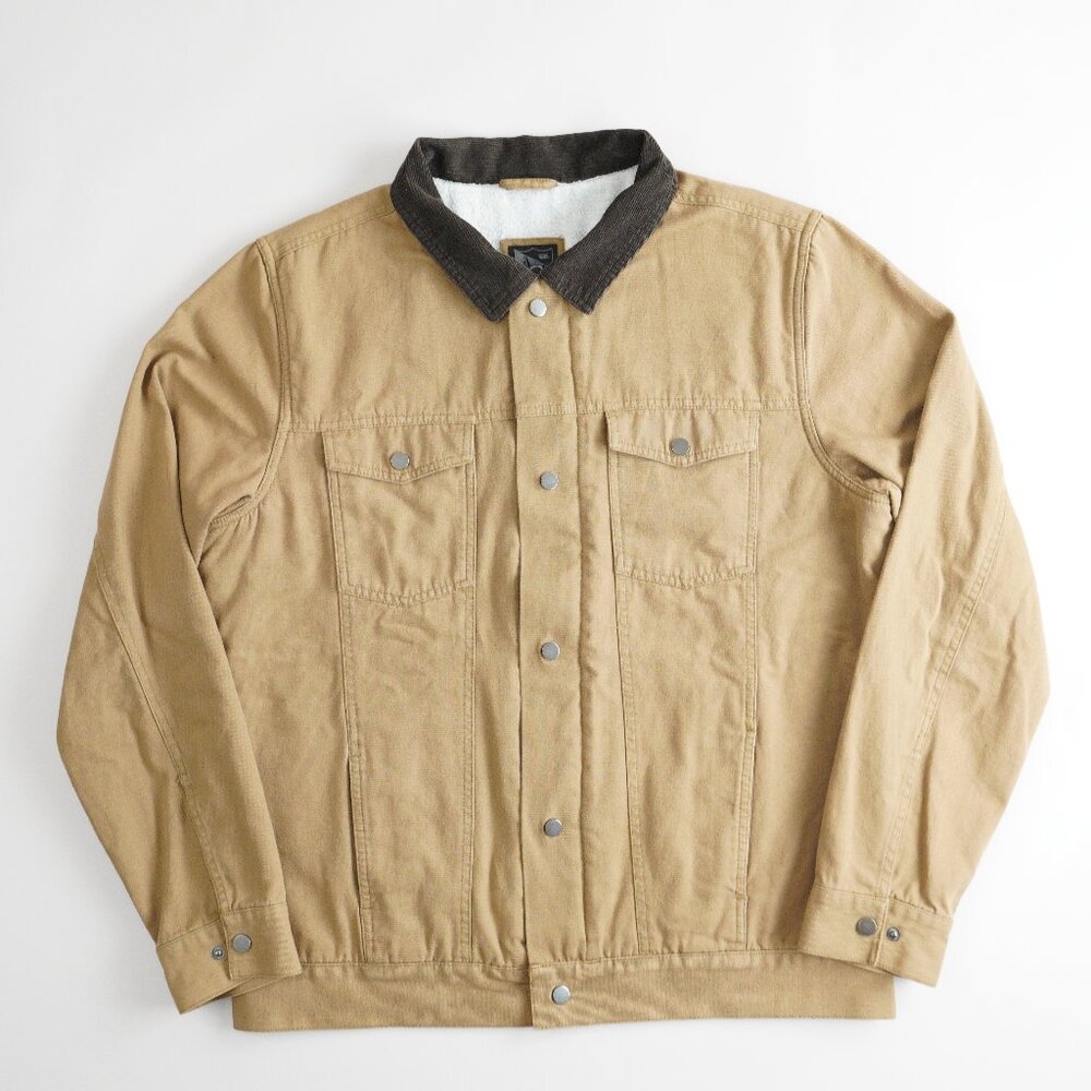 Vans Av Edict II Jacket Trucker Canvas Fleece Lined Corduroy Brown Mens Size L